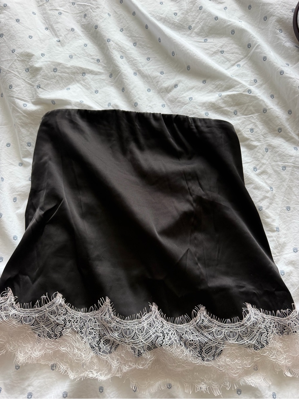 Satin Black Lace Tube Top